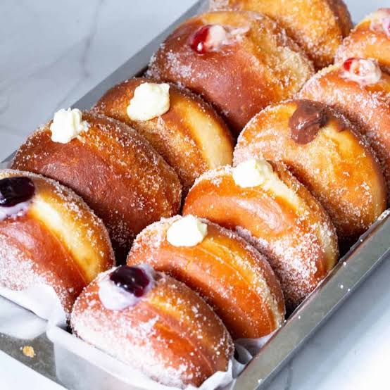 Sugared filled doughnuts
